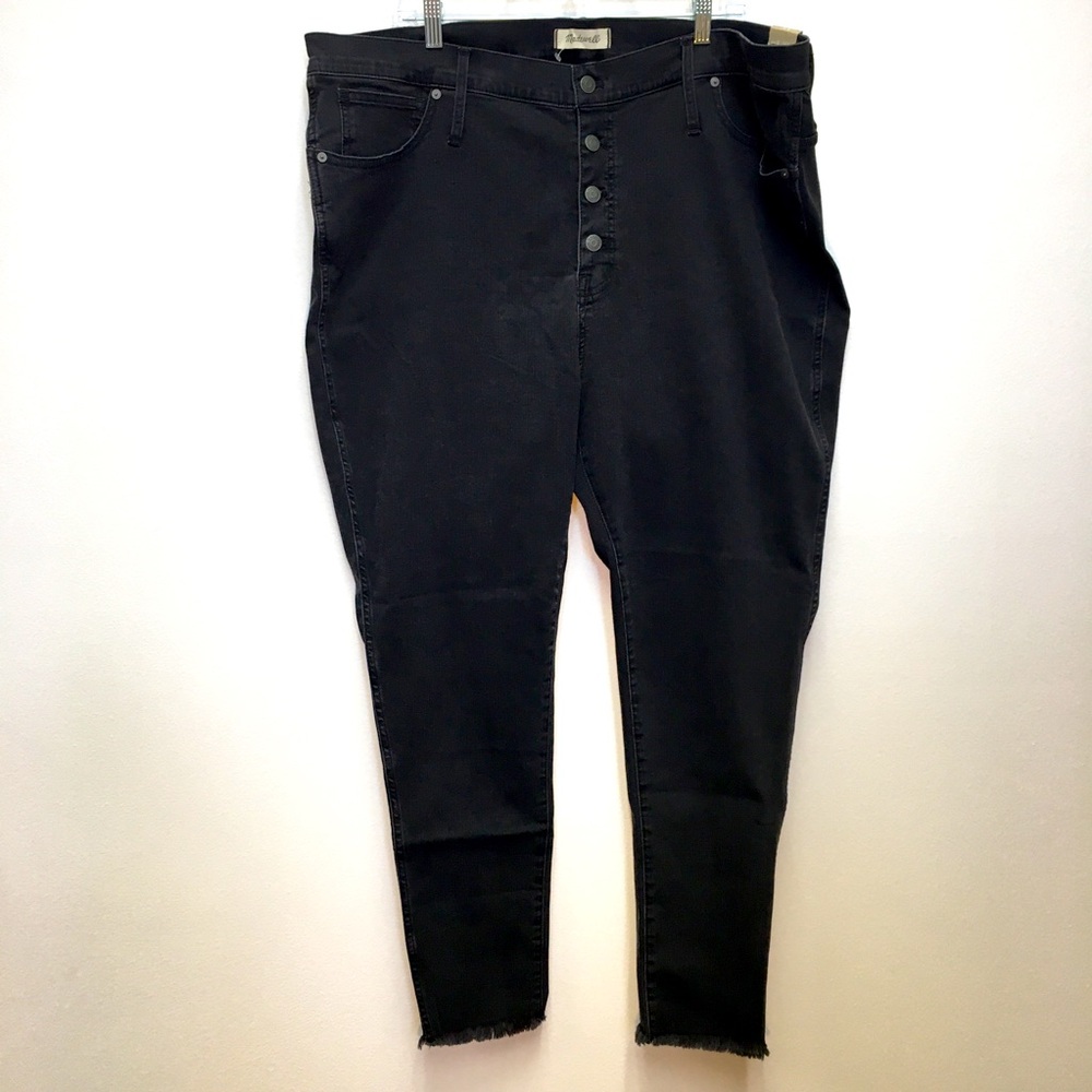 Madewell 10” High Rise Skinny 36 Black Stretch Casual Denim